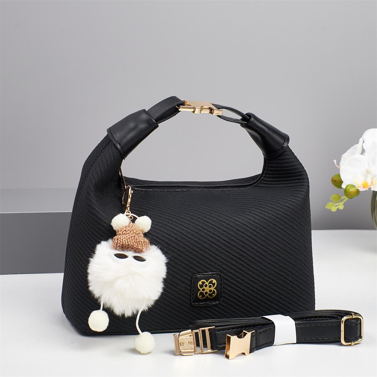 Handbag bag cute pendant shoulder bag solid color texture women s bag high-end messenger bag bags 24*10*16 чорний
Handbag bag cute pendant shoulder bag solid color texture women s bag high-end messenger bag bags 24*10*16 чорний
