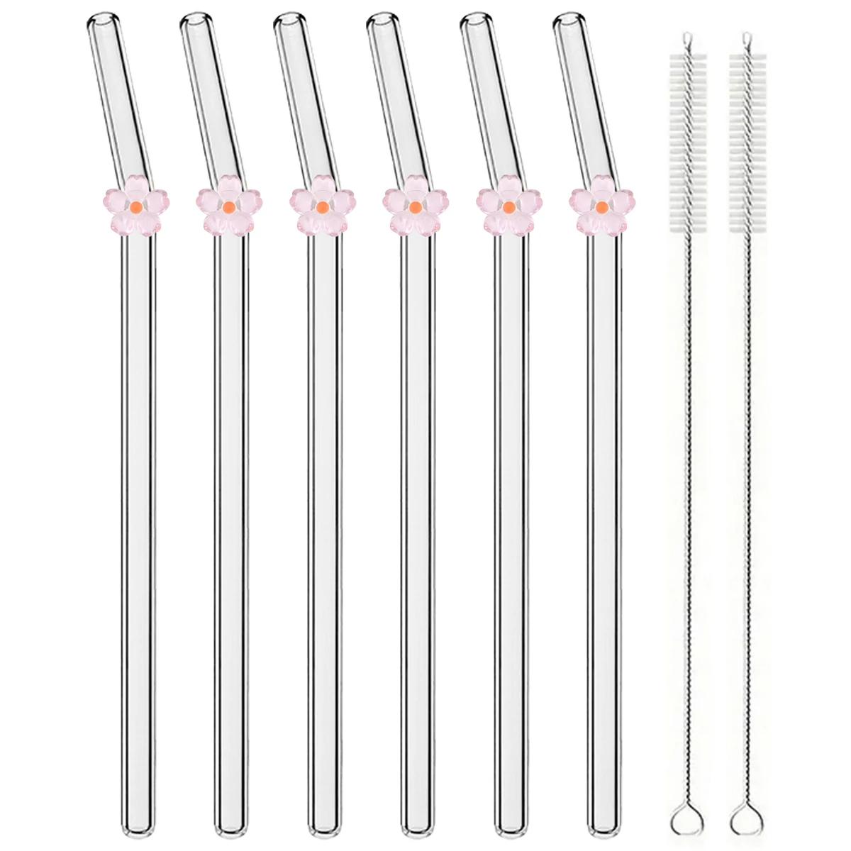 6pcs High Borosilicate Glass Drinking Straws Flower Bent Straw Set Set with Brush Milk Shake Coffee Cocktail Straw Bar Drinkware
6pcs High Borosilicate Glass Drinking Straws Flower Bent Straw Set Set with Brush Milk Shake Coffee Cocktail Straw Bar Drinkware