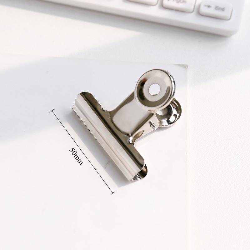 Зажим из нержавеющей стали Зажим для запечатывания пакетов с едой Многоразовые Сверхпрочные зажимы из нержавеющей стали Многоцелевой Герметичный зажим Офис Школа Дом Кухня S-6PCS серебряный