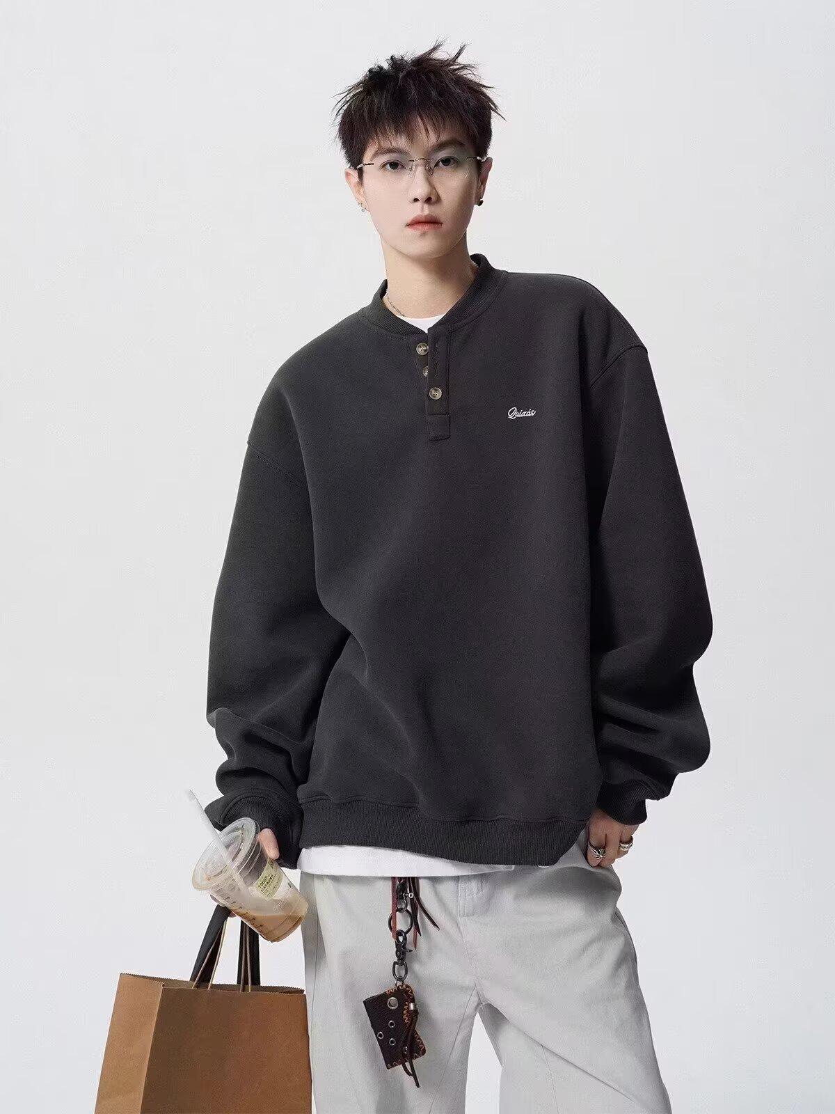 Men s Retro American-Style Henley Hoodie - Embroidered, Loose Fit, Casual Winter Outerwear 2XL чорний
Men s Retro American-Style Henley Hoodie - Embroidered, Loose Fit, Casual Winter Outerwear 2XL чорний