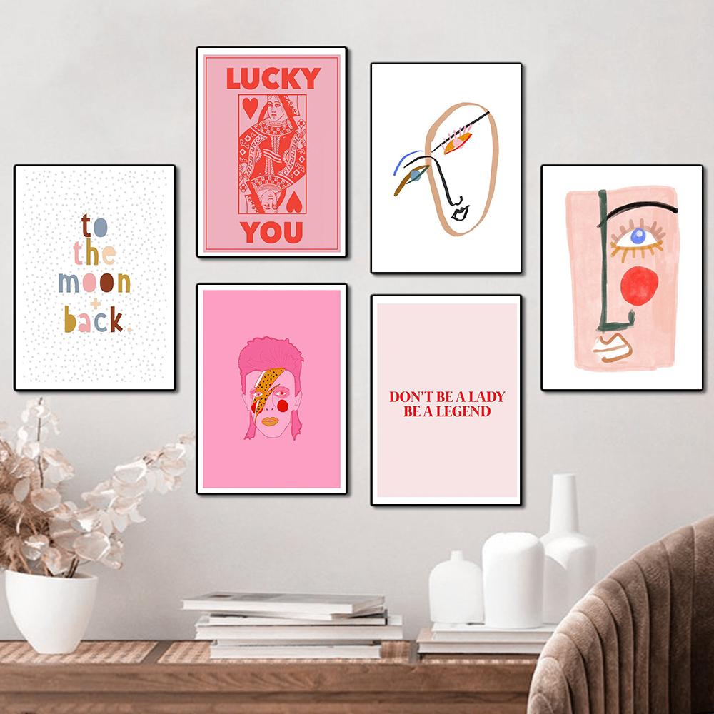 Nordic Abstract Poster Line Face Canvas Painting Wall Art Pink Style Letter Lucky You Pictures For Living Room Modern Decoration 21x30cm No Framed
Nordic Abstract Poster Line Face Canvas Painting Wall Art Pink Style Letter Lucky You Pictures For Living Room Modern Decoration 21x30cm No Framed