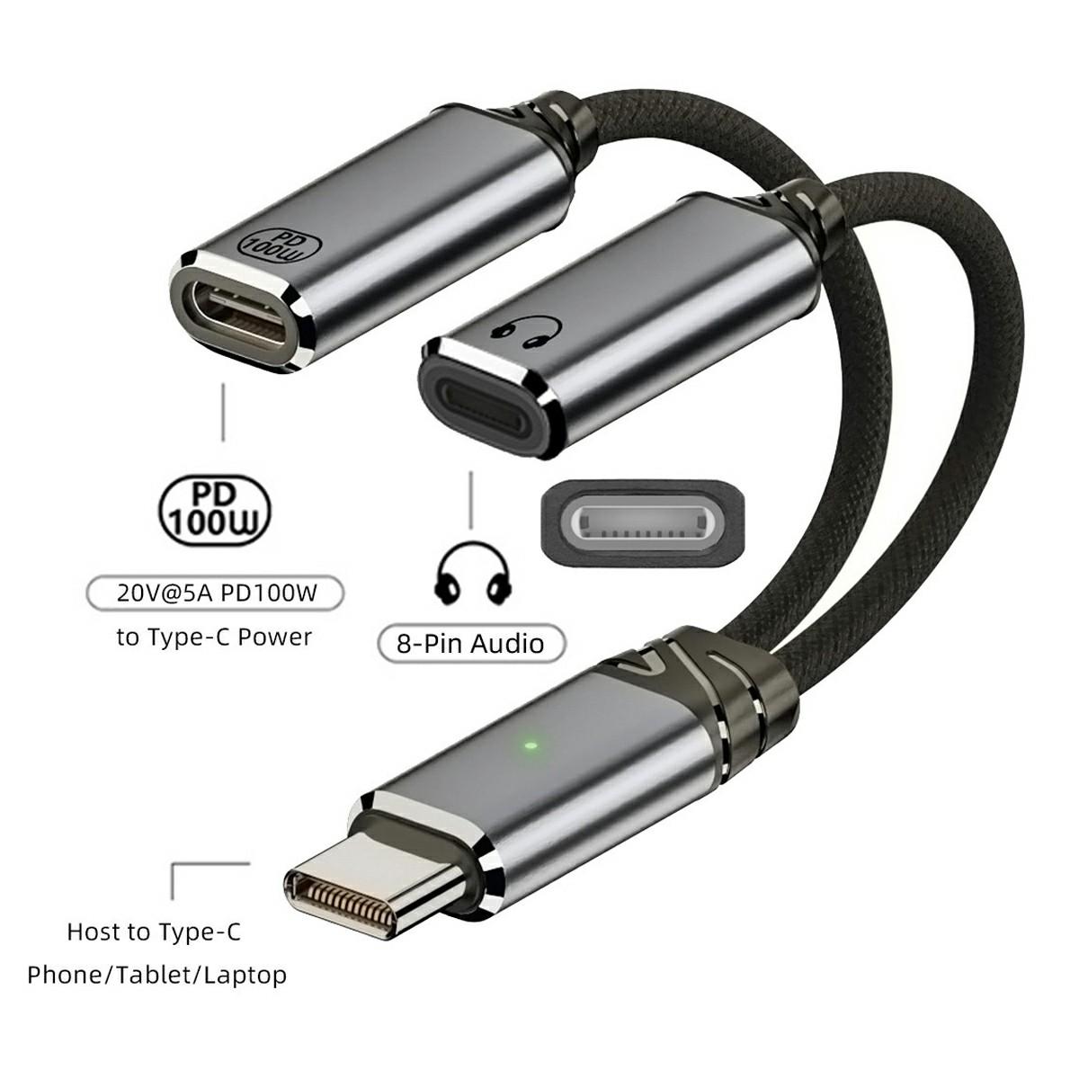 UC-030-TC004 USB-C to 8-Pin Female Adapter Cable with 100W PD and DAC Audio for Laptop Tablet Phone As Shown A
UC-030-TC004 USB-C to 8-Pin Female Adapter Cable with 100W PD and DAC Audio for Laptop Tablet Phone As Shown A