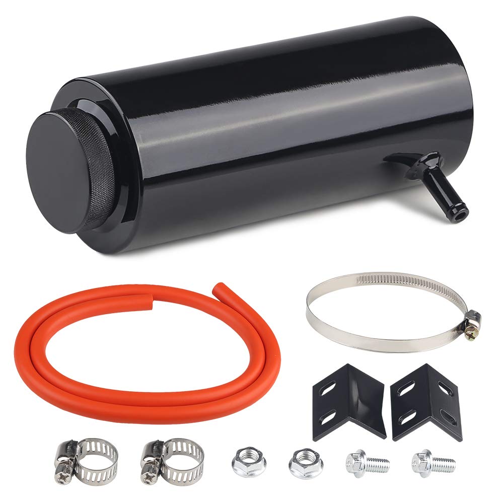 ADPOW Radiator Reservoir Tank, Cylindrical Type, with Hose, Silver, Black, Blue, Car Customization, Universal Radiator Reserve Part (Black)
ADPOW Radiator Reservoir Tank, Cylindrical Type, with Hose, Silver, Black, Blue, Car Customization, Universal Radiator Reserve Part (Black)