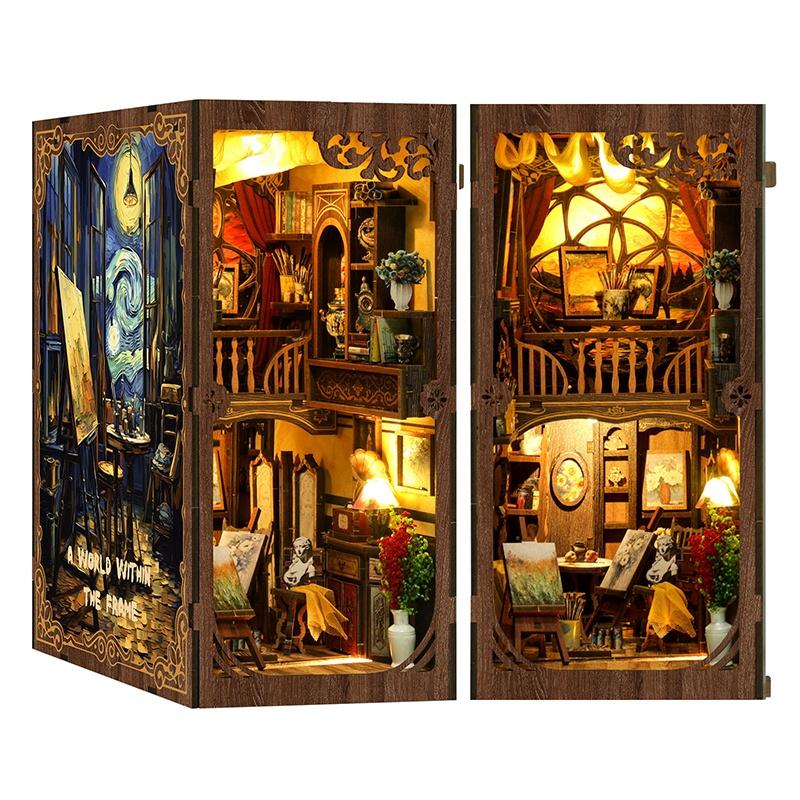 DIY Wooden Book Nook A world within the Frame Figurines Miniatures Bookend Handmade Bookshelf Friends Gifts Home Decor Crafts
DIY Wooden Book Nook A world within the Frame Figurines Miniatures Bookend Handmade Bookshelf Friends Gifts Home Decor Crafts