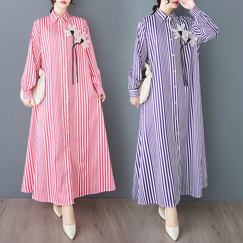 DIMANAF 2025 Plus Size Spring Dress Women Casual Vintage Long Shirt Dress Loose Stripe Buttons Basic Oversize Dress One Size фіолетовий
DIMANAF 2025 Plus Size Spring Dress Women Casual Vintage Long Shirt Dress Loose Stripe Buttons Basic Oversize Dress One Size фіолетовий