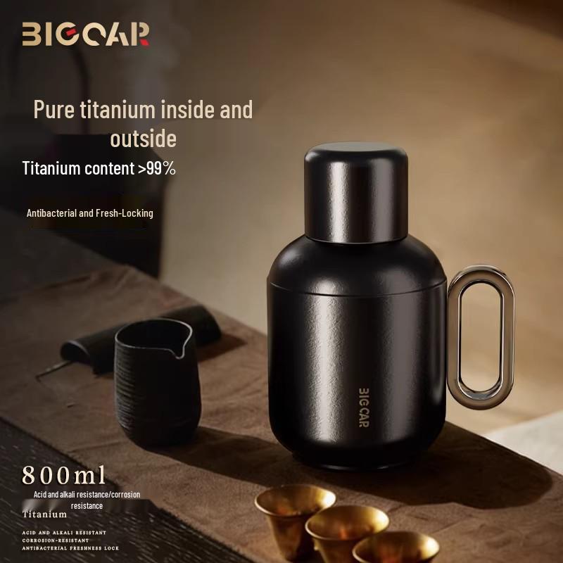 Portable High-Grade Titanium Tea Infuser with Thermos Cup, Large Capacity, Temperature Measurement, Magnetic Suction, and Titanium Gold Finish. Pure Titanium Teapot Natural Color 800ML
Portable High-Grade Titanium Tea Infuser with Thermos Cup, Large Capacity, Temperature Measurement, Magnetic Suction, and Titanium Gold Finish. Pure Titanium Teapot Natural Color 800ML