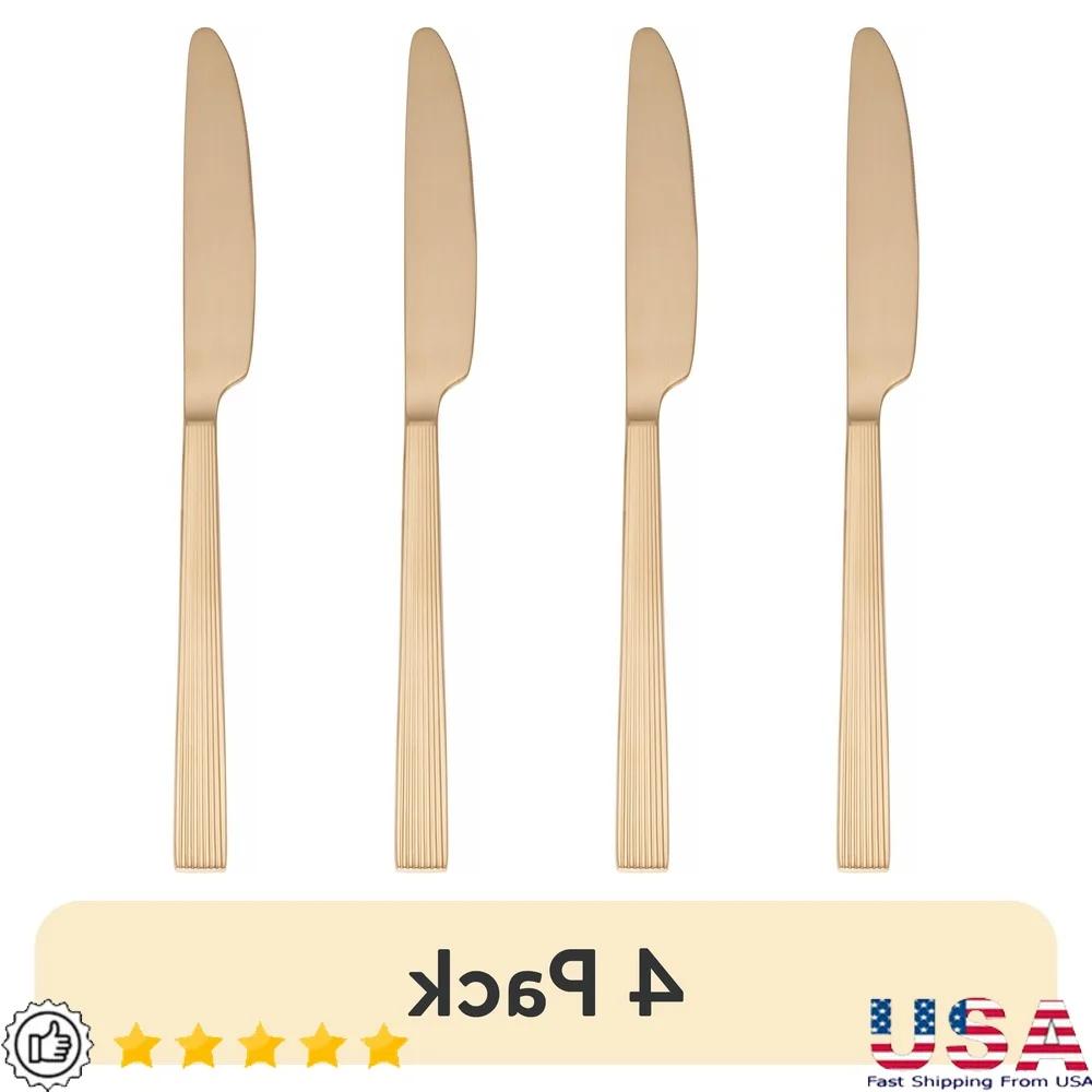 Satin Finish Stainless Steel Flatware Set 4 Pack Dinner Knife Ergonomic Easy Clean Stylish Cutlery United States
Satin Finish Stainless Steel Flatware Set 4 Pack Dinner Knife Ergonomic Easy Clean Stylish Cutlery United States