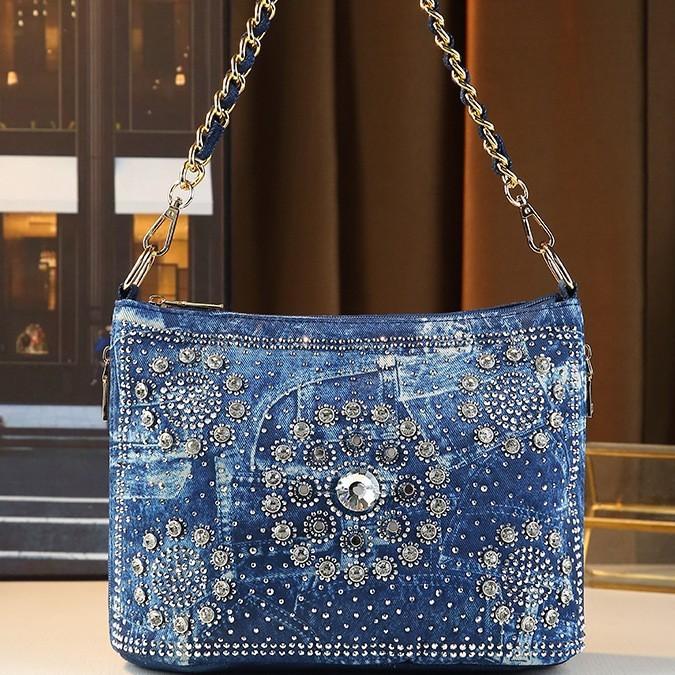 Bag Cowgirl Bag Sun Belt Drill Handmade Bag Personalized Willow Nail Bag Tide Single Shoulder Oblique Span Tote Bag синий
Bag Cowgirl Bag Sun Belt Drill Handmade Bag Personalized Willow Nail Bag Tide Single Shoulder Oblique Span Tote Bag синий