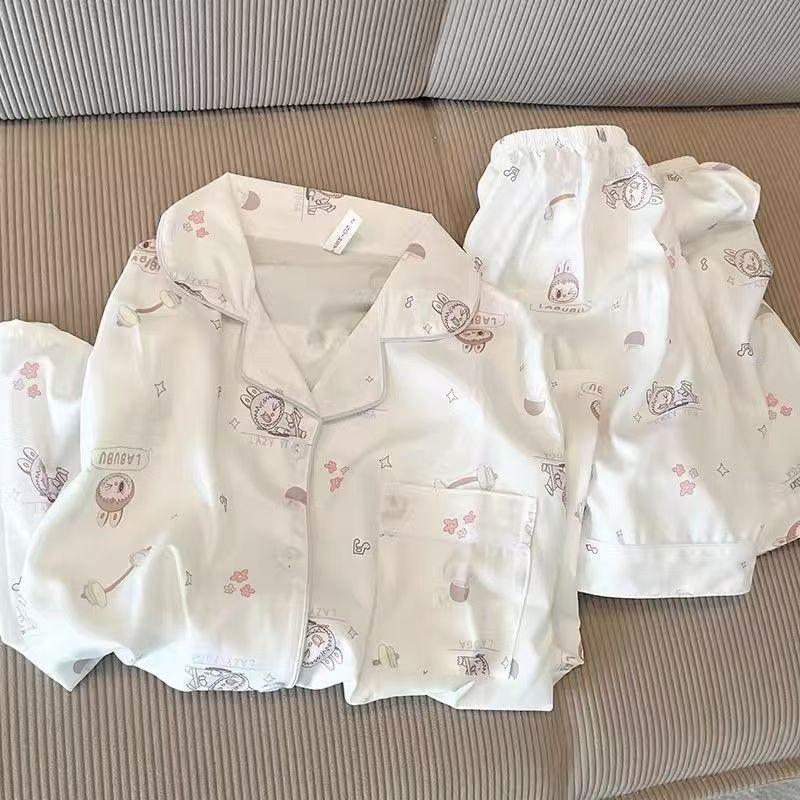 Japanese sweet rabub cartoon pajamas women s summer cardigan short-sleeved shorts ins wind can be worn outside loungewear S
Japanese sweet rabub cartoon pajamas women s summer cardigan short-sleeved shorts ins wind can be worn outside loungewear S