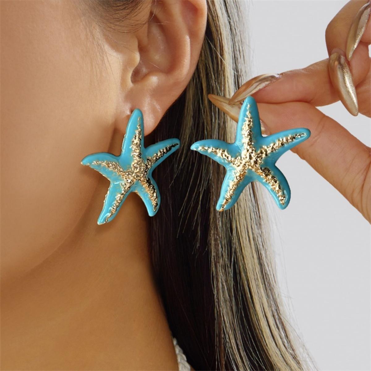 Exaggerated Colorful Zircon Imitation Pearl Enamel Starfish Stud Earrings For Women Men Ocean Beach Sea Star Earrings Zircon
Exaggerated Colorful Zircon Imitation Pearl Enamel Starfish Stud Earrings For Women Men Ocean Beach Sea Star Earrings Zircon