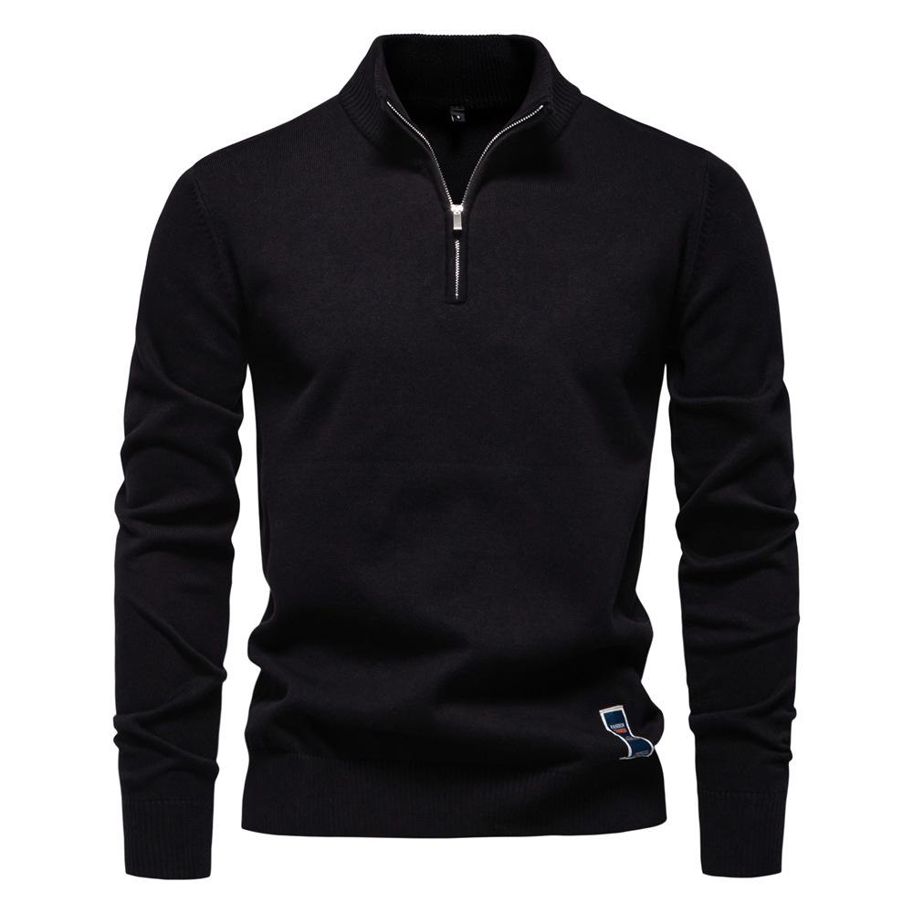 2024 Men s Pure Cotton Stand Collar Zipper Sweater - Half-Slim Solid Color Knitwear M чорний
2024 Men s Pure Cotton Stand Collar Zipper Sweater - Half-Slim Solid Color Knitwear M чорний