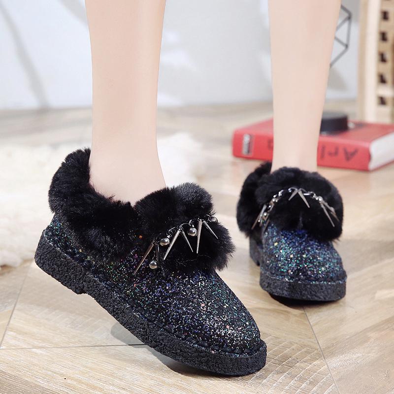 Women Winter Warm Boots Antiskid Outsole Lady Snow Boots Shiny Brand Fashion Style Metal Decoration Easy Wear Hairy Ankle Boots
Women Winter Warm Boots Antiskid Outsole Lady Snow Boots Shiny Brand Fashion Style Metal Decoration Easy Wear Hairy Ankle Boots
