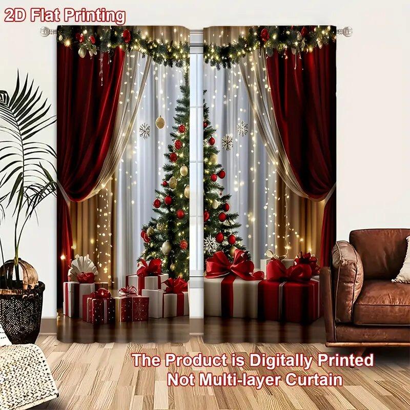 Luxurious Christmas Tree Print Curtains Pole Bag Home Decoration Room Curtain Set Of 2 Made Polyester Washable W100*H70(CM)-Hooks&2PCS
Luxurious Christmas Tree Print Curtains Pole Bag Home Decoration Room Curtain Set Of 2 Made Polyester Washable W100*H70(CM)-Hooks&2PCS