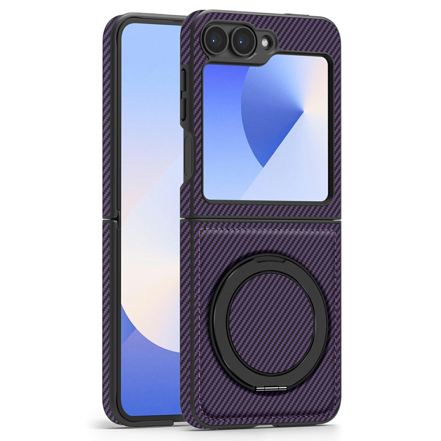 For Samsung Galaxy Z Flip6 5G Magnetic Case Carbon Fiber Texture PU+TPU Kickstand Phone Cover Dark Purple
For Samsung Galaxy Z Flip6 5G Magnetic Case Carbon Fiber Texture PU+TPU Kickstand Phone Cover Dark Purple