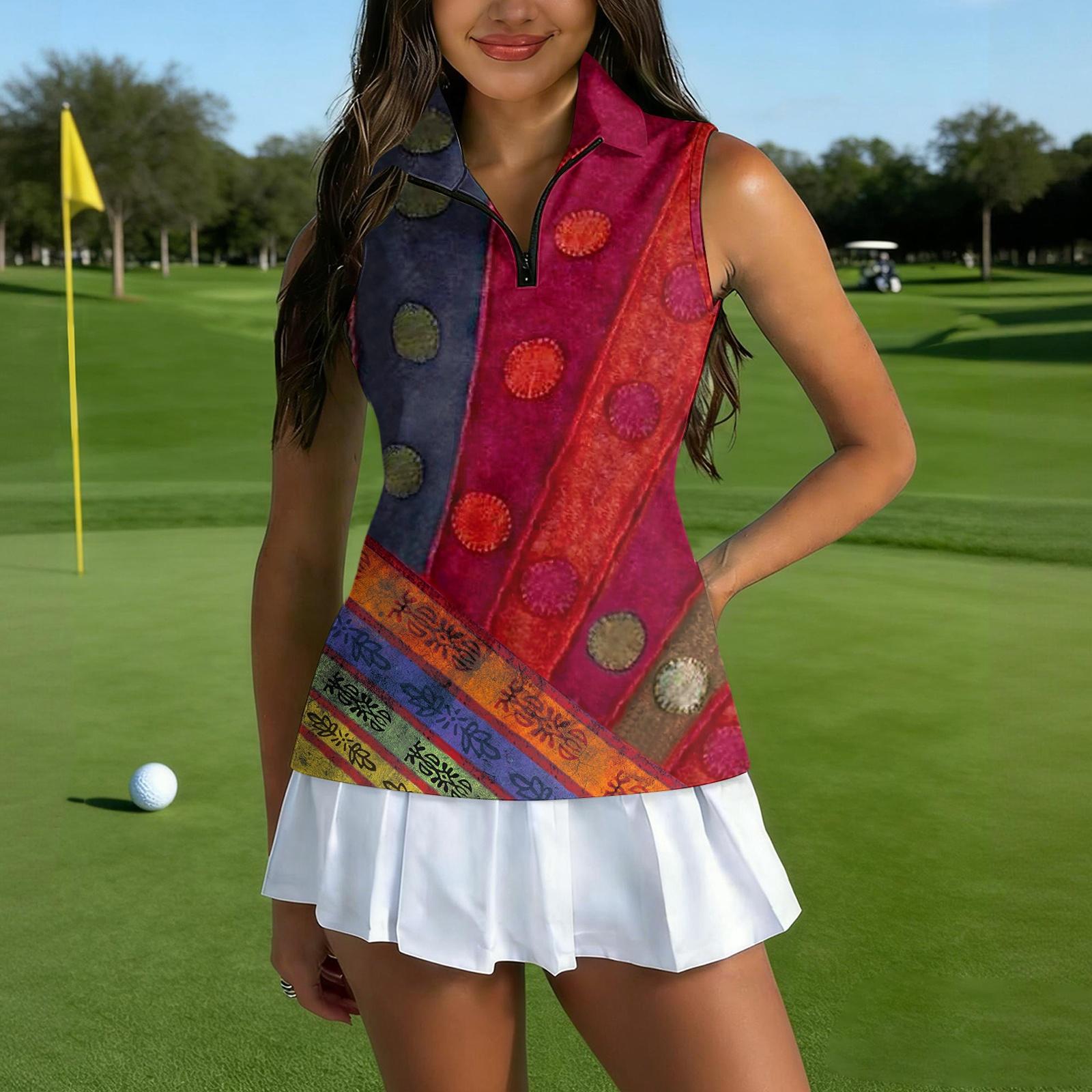 Women Sleeveless Golf Shirt Zip Collar Printed Athletic Tank Top for Sports and Outdoor Activities Lightweight Fabric XL
Women Sleeveless Golf Shirt Zip Collar Printed Athletic Tank Top for Sports and Outdoor Activities Lightweight Fabric XL