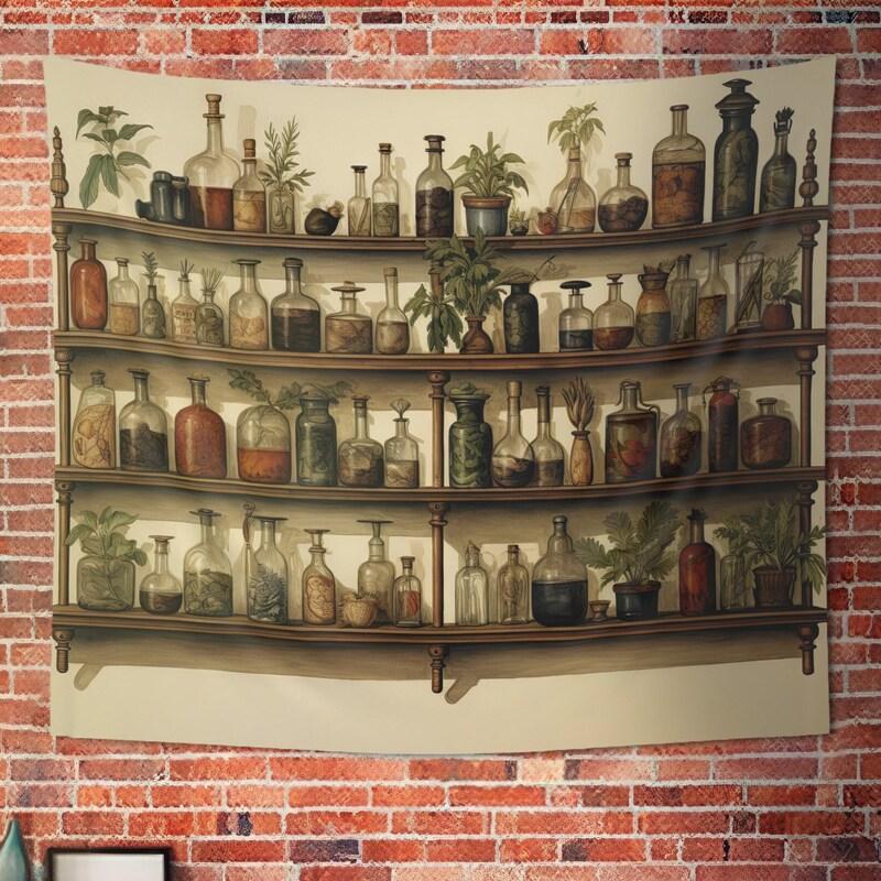 Tapestry Apothecary Shelf Polyester Herbs for Home 75x100 чорний
Tapestry Apothecary Shelf Polyester Herbs for Home 75x100 чорний
