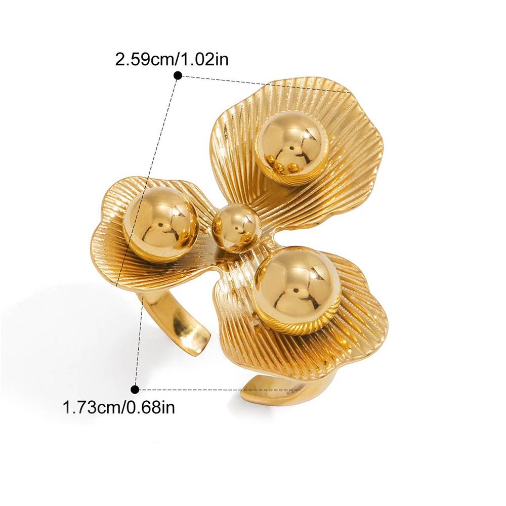 Stainless Steel Metal Flower Adjustable Open Ring for Women 18K Gold Sliver Plated Waterproof Summer Jewelry Anti Allergic Gift
Stainless Steel Metal Flower Adjustable Open Ring for Women 18K Gold Sliver Plated Waterproof Summer Jewelry Anti Allergic Gift