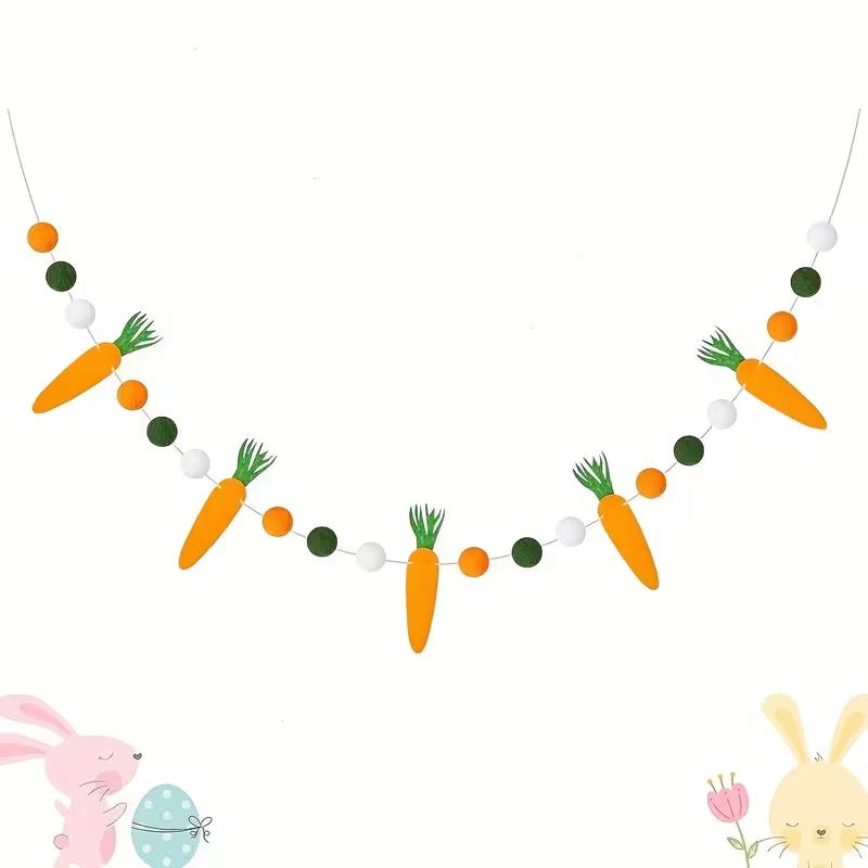 Easter Carrot Pom Pom Garland Banner Happy Easter Party Home Wall Hanging Bunting Flag Kids Birthday Party Decoration Supplies
Easter Carrot Pom Pom Garland Banner Happy Easter Party Home Wall Hanging Bunting Flag Kids Birthday Party Decoration Supplies