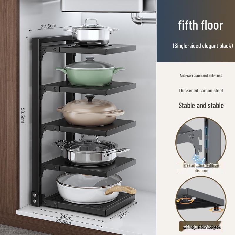 Многоярусная кухонная стойка для хранения для столешниц и под раковину - Органайзер для кастрюль и сковородок
Многоярусная кухонная стойка для хранения для столешниц и под раковину - Органайзер для кастрюль и сковородок