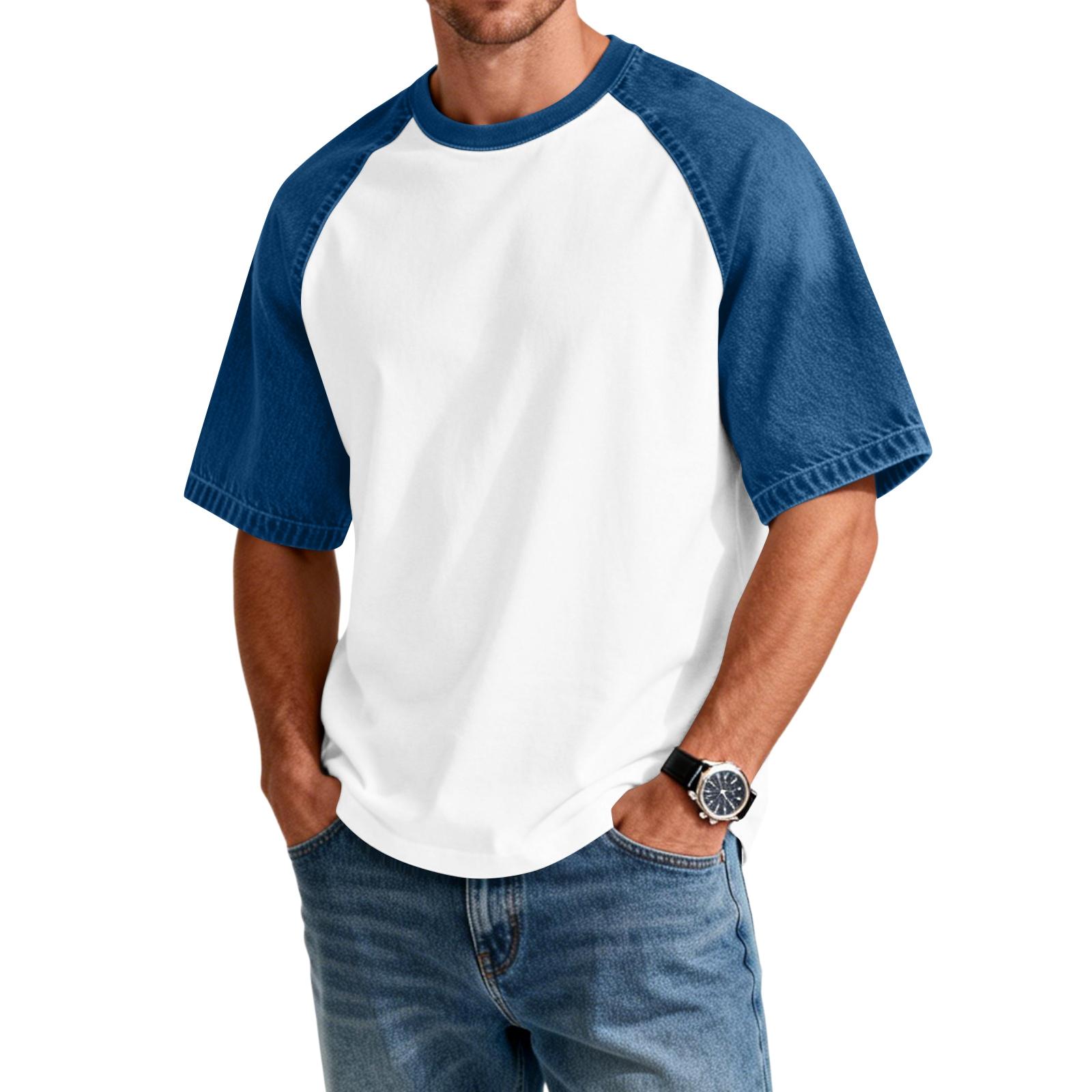 Men s Denim Patchwork Shirt, Casual Short-sleeved Comfortable T-shirt, Fashionable For Spring And Summer. XL білий
Men s Denim Patchwork Shirt, Casual Short-sleeved Comfortable T-shirt, Fashionable For Spring And Summer. XL білий