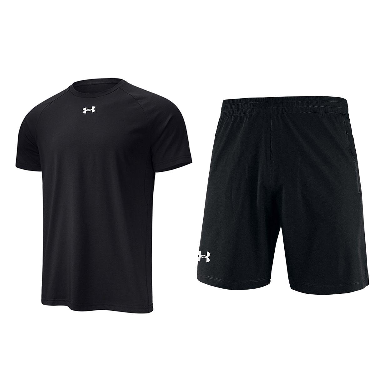 Under Armour Letter Print Pullover Crew Neck T-Shirt And Elastic Waist Mid-Rise Shorts Casual Sports Set Men sets Black 22500518-001+22500214-001 L
Under Armour Letter Print Pullover Crew Neck T-Shirt And Elastic Waist Mid-Rise Shorts Casual Sports Set Men sets Black 22500518-001+22500214-001 L