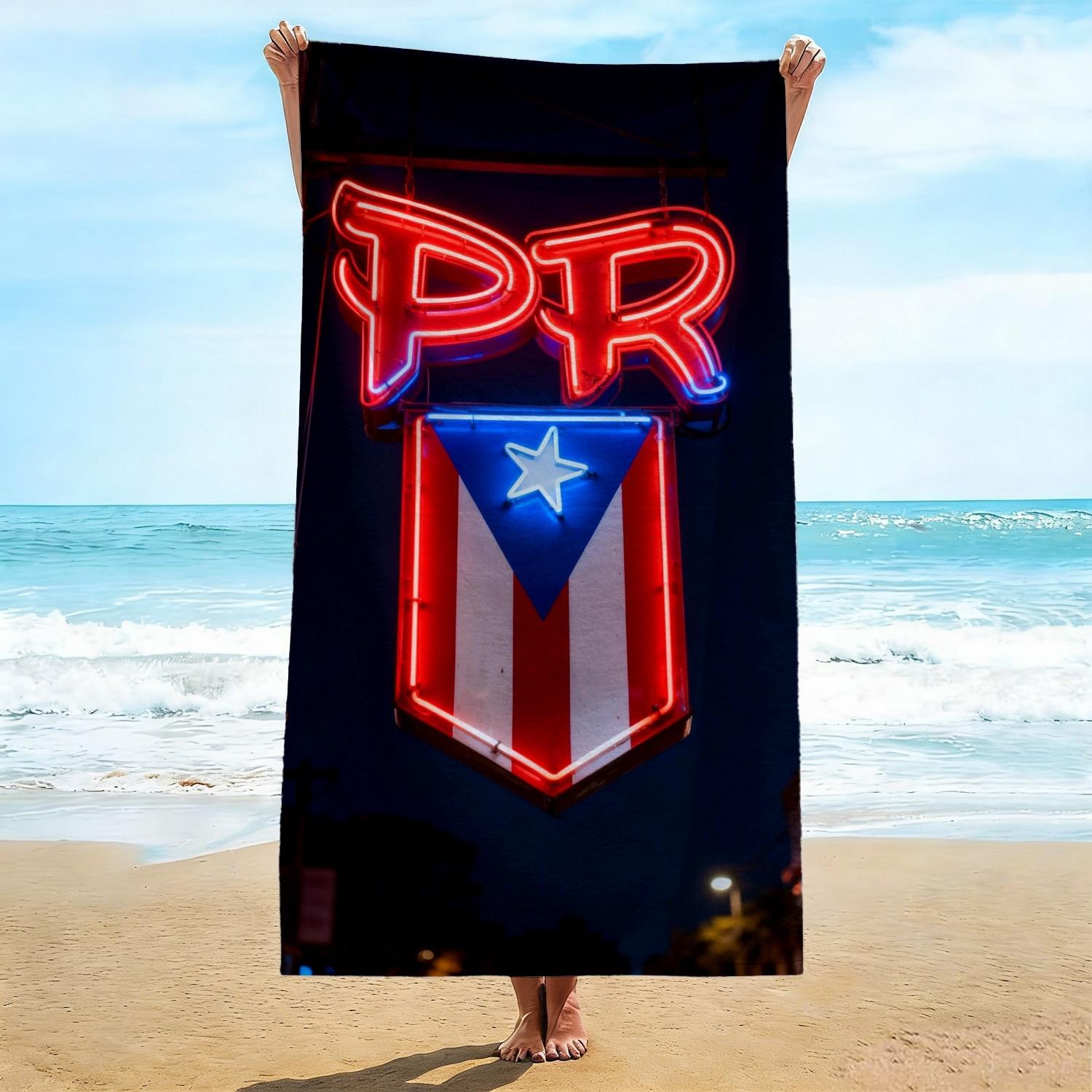 Oversized Puerto Rico Beach Towel, Soft Microfiber Quick Dry Neon PR Flag Print Bath Towel Large Beach Blanket for Pool & Travel W40*H60(CM)
Oversized Puerto Rico Beach Towel, Soft Microfiber Quick Dry Neon PR Flag Print Bath Towel Large Beach Blanket for Pool & Travel W40*H60(CM)