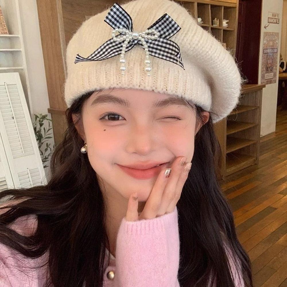 Autumn Winter Bow Beret Hat Korean Style Women Painter Cap Solid Color Knitted Beret Hat Girls чорний
Autumn Winter Bow Beret Hat Korean Style Women Painter Cap Solid Color Knitted Beret Hat Girls чорний