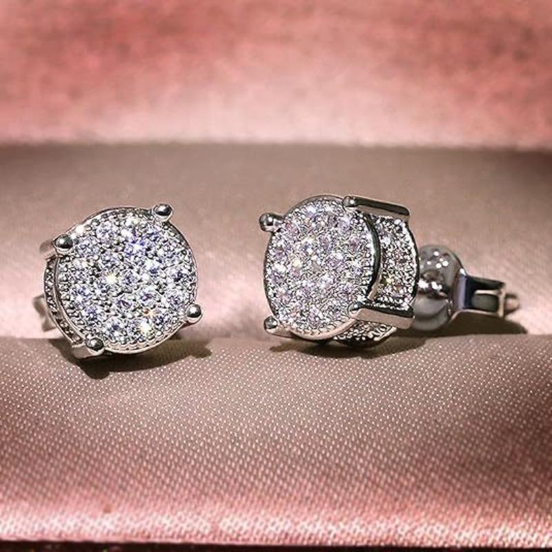 Full Diamond Earrings Zircon Micropaved Color Electroplated Round Earrings for Women 2Pcs срібний
Full Diamond Earrings Zircon Micropaved Color Electroplated Round Earrings for Women 2Pcs срібний