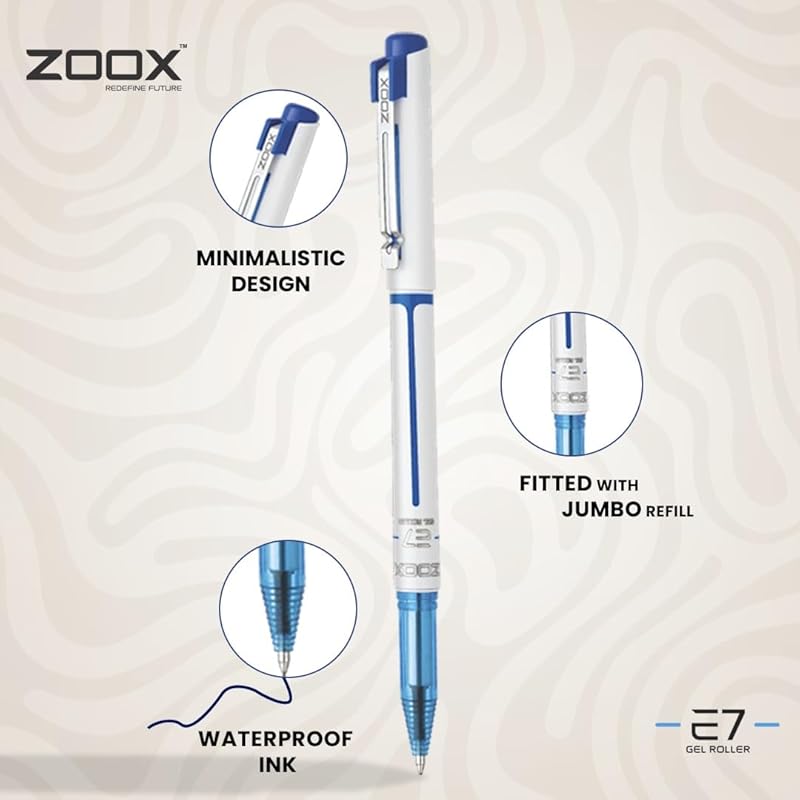 FLAIR Zoox E7 0.7mm Roller Gel Pen | Minimalistic Design | Waterproof Ink For Smudge Free & Smooth Writing | Fitted With 12
FLAIR Zoox E7 0.7mm Roller Gel Pen | Minimalistic Design | Waterproof Ink For Smudge Free & Smooth Writing | Fitted With 12