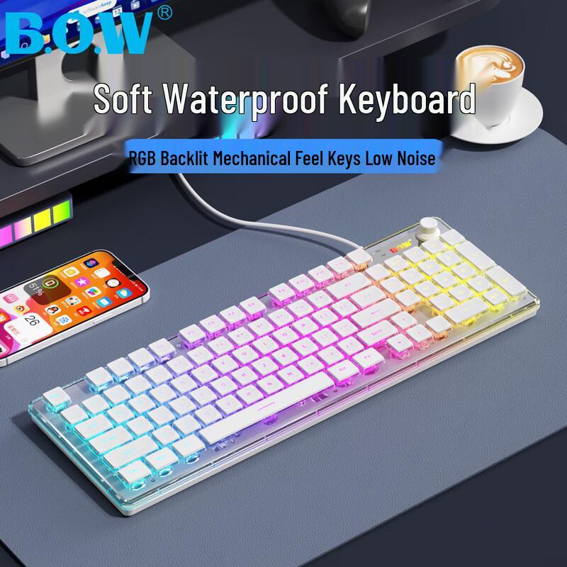 B.O.W Wired RGB Backlit Mechanical Feel Keyboard Series
B.O.W Wired RGB Backlit Mechanical Feel Keyboard Series
