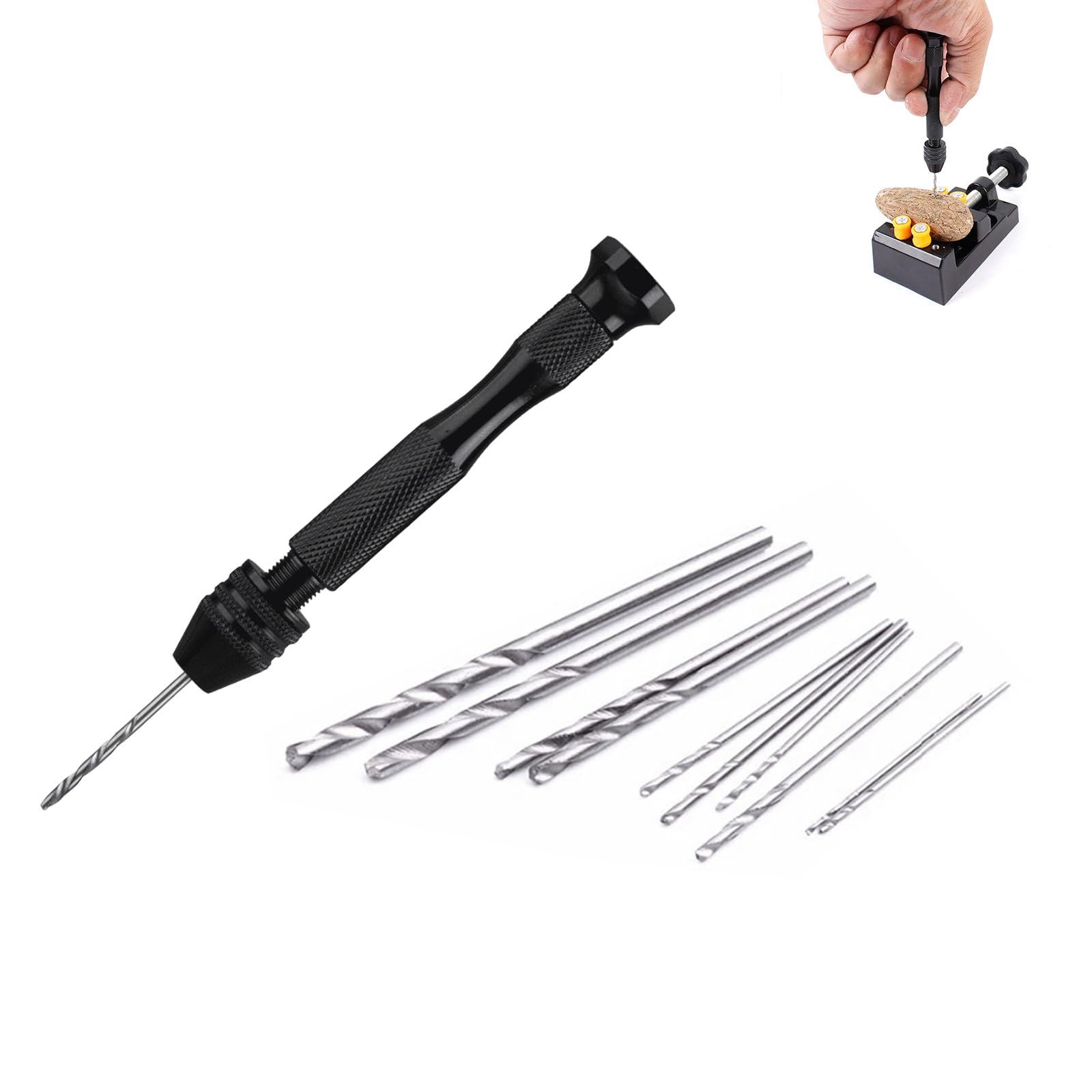 Solxion Pin Hand Micro Drill Sharp Small Precision Manual No Power Supply Drilling DIY Tools 10-Piece Vise, Drill, Set, Tools, Drill, Noise-Free, чорний
Solxion Pin Hand Micro Drill Sharp Small Precision Manual No Power Supply Drilling DIY Tools 10-Piece Vise, Drill, Set, Tools, Drill, Noise-Free, чорний