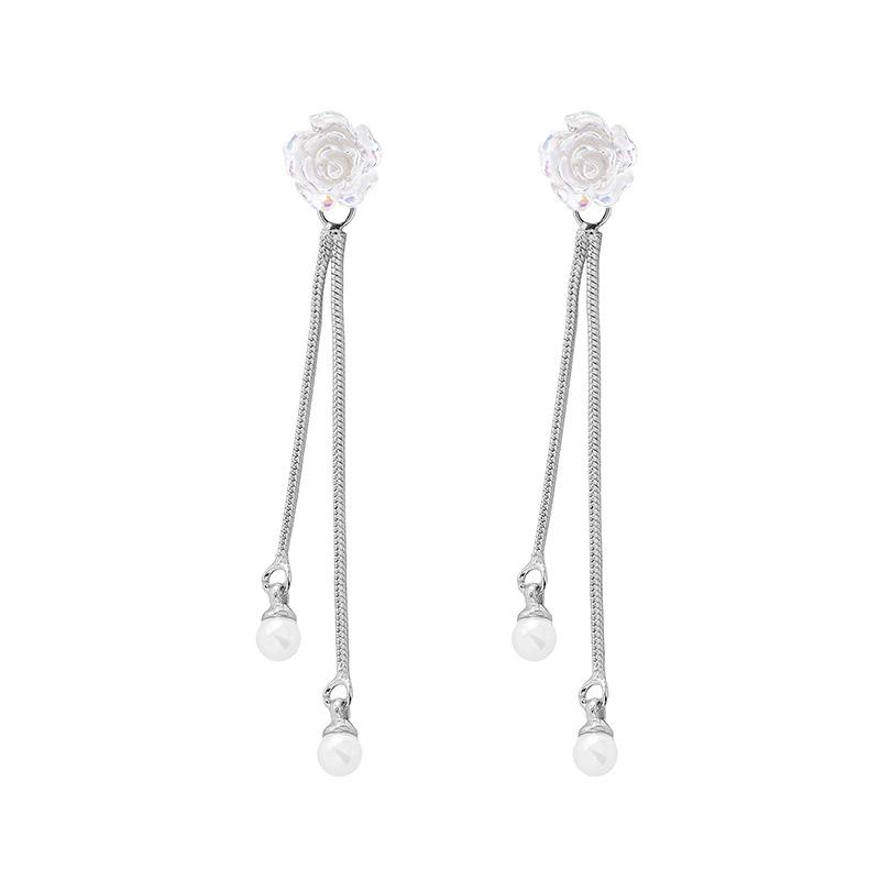 925 Sterling Silver Transparent Rose Flower Pearl Long Tassel Stud Earrings for Women Wedding Party Jewelry Girls Friend Gift Silver Plated прозрачный
925 Sterling Silver Transparent Rose Flower Pearl Long Tassel Stud Earrings for Women Wedding Party Jewelry Girls Friend Gift Silver Plated прозрачный