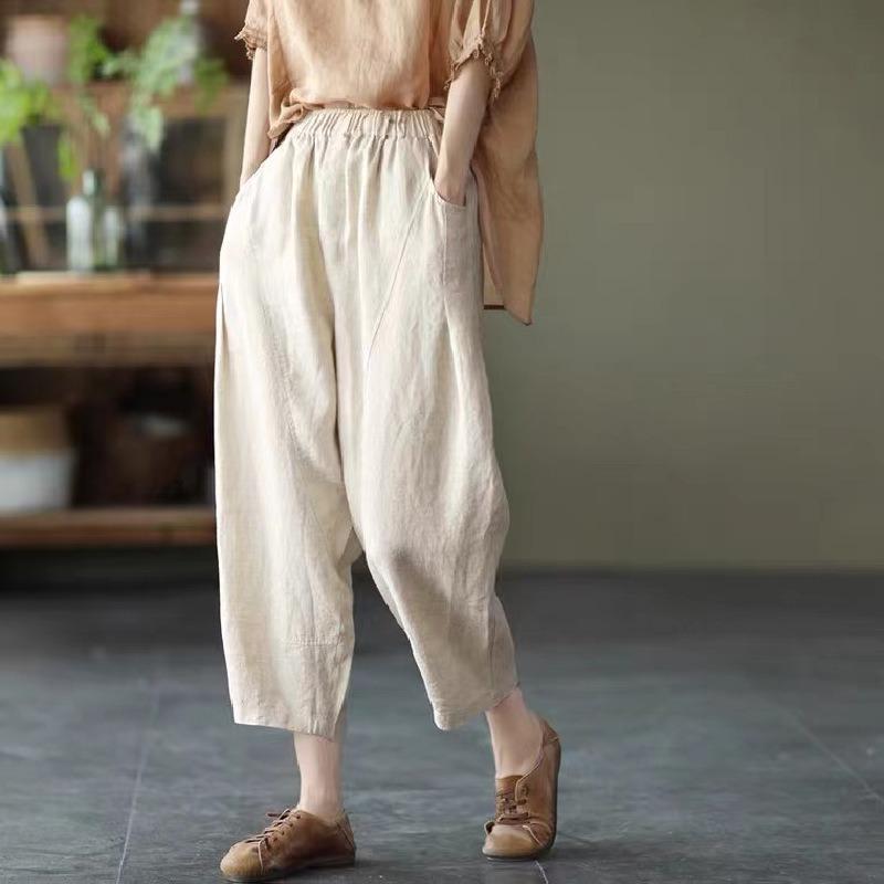 Loose Patchwork Solid Color Elasticated Waist Nine Pants Harlan Pants for Women 2XL peacock синього кольору
Loose Patchwork Solid Color Elasticated Waist Nine Pants Harlan Pants for Women 2XL peacock синього кольору