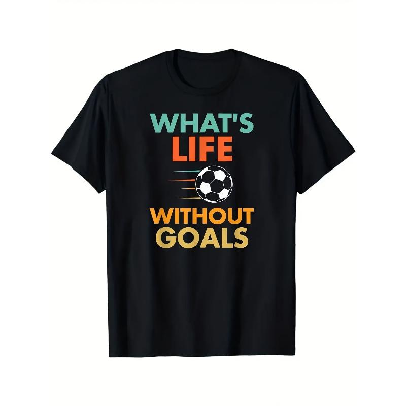 European Size What S Life Without Goals Colorful Text Soccer Ball Black Crewneck Tee Same Style for Men Summer Short-Sleeved Printed T-Shirt 4XL чорний
European Size What S Life Without Goals Colorful Text Soccer Ball Black Crewneck Tee Same Style for Men Summer Short-Sleeved Printed T-Shirt 4XL чорний