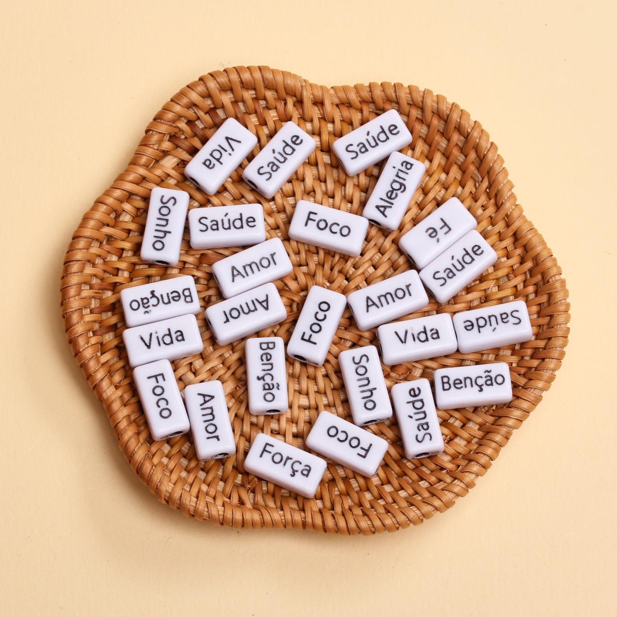 14.5*7.5mm 30PCS Rectangle French Words Acrylic Loose Spacer Beads for DIY Handmade Crafted Material Pendants Bracelets Necklace Jewelry Accessory
14.5*7.5mm 30PCS Rectangle French Words Acrylic Loose Spacer Beads for DIY Handmade Crafted Material Pendants Bracelets Necklace Jewelry Accessory
