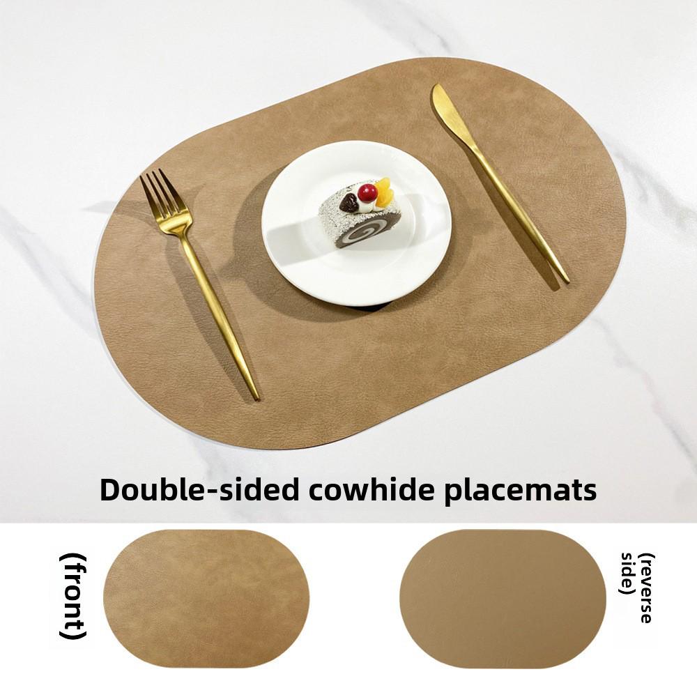 Двусторонний коврик под приборы из коровьей кожи в скандинавском стиле - водонепроницаемый и маслостойкий овальный изоляционный коврик Light Coffee
Двусторонний коврик под приборы из коровьей кожи в скандинавском стиле - водонепроницаемый и маслостойкий овальный изоляционный коврик Light Coffee