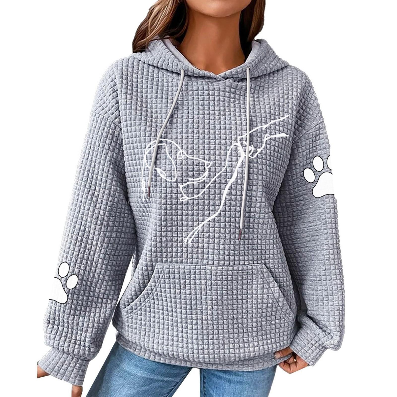 Жіночий модний вільний джемпер з капюшоном і довгим рукавом із принтом собаки, клаптева плед-топ з капюшоном L
Жіночий модний вільний джемпер з капюшоном і довгим рукавом із принтом собаки, клаптева плед-топ з капюшоном L