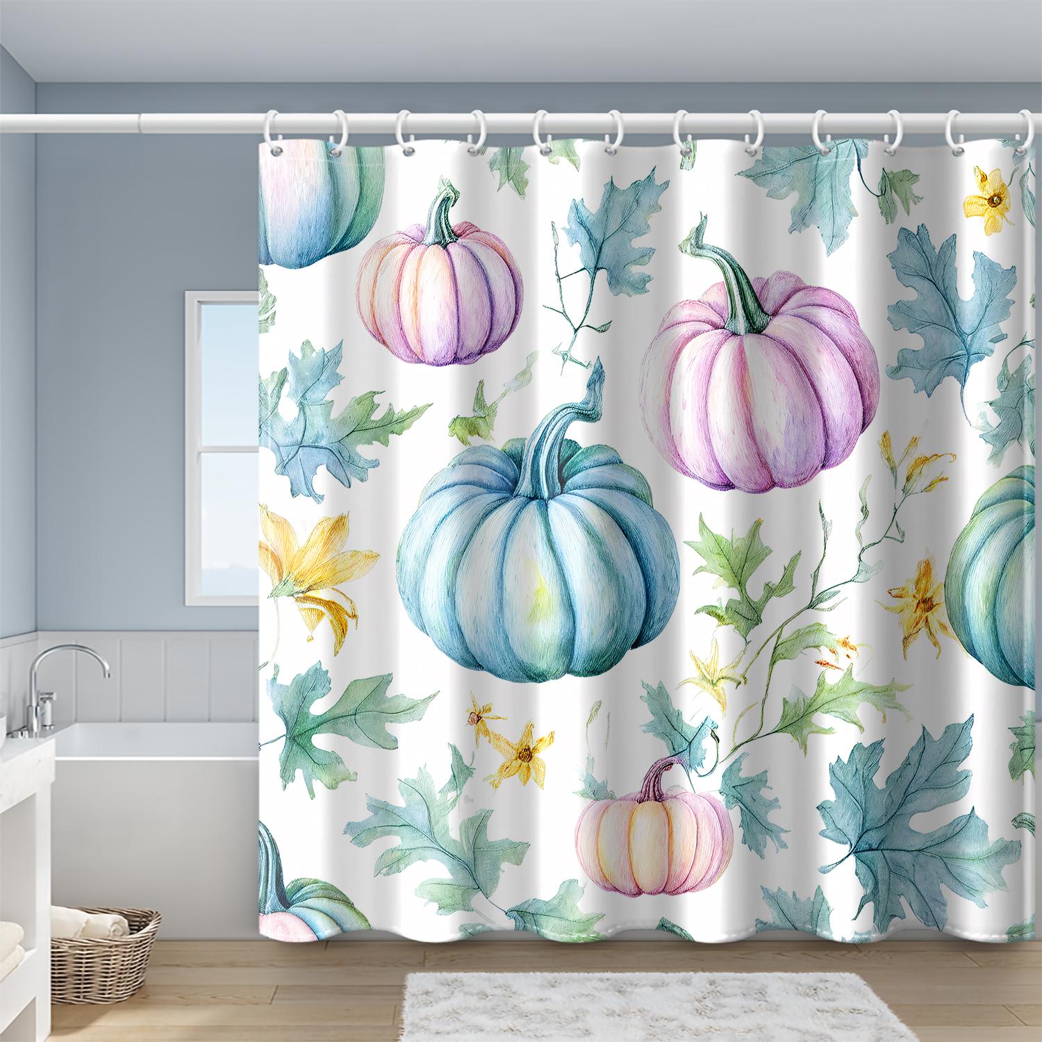 1 Piece Of Blue-Green Pumpkin Shower Curtain With Plastic Hook, Autumn Minimalist Style Bathroom Partition Curtain Decoration W60H190(CM)-1 Pcs
1 Piece Of Blue-Green Pumpkin Shower Curtain With Plastic Hook, Autumn Minimalist Style Bathroom Partition Curtain Decoration W60H190(CM)-1 Pcs