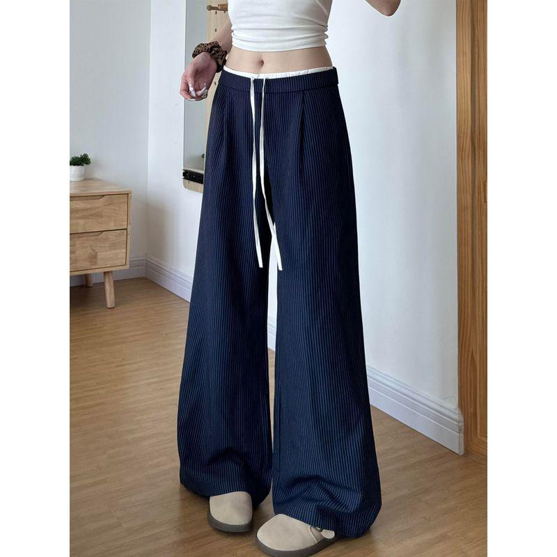 American-Style Blue Striped Suit Pants for Women, New Spring Model for Plus-Size Girls, High-Waisted, Hip-Covering, Slimming, Casual Wide-Leg Pants Blue XL(Suggestion 60-70kg)
American-Style Blue Striped Suit Pants for Women, New Spring Model for Plus-Size Girls, High-Waisted, Hip-Covering, Slimming, Casual Wide-Leg Pants Blue XL(Suggestion 60-70kg)
