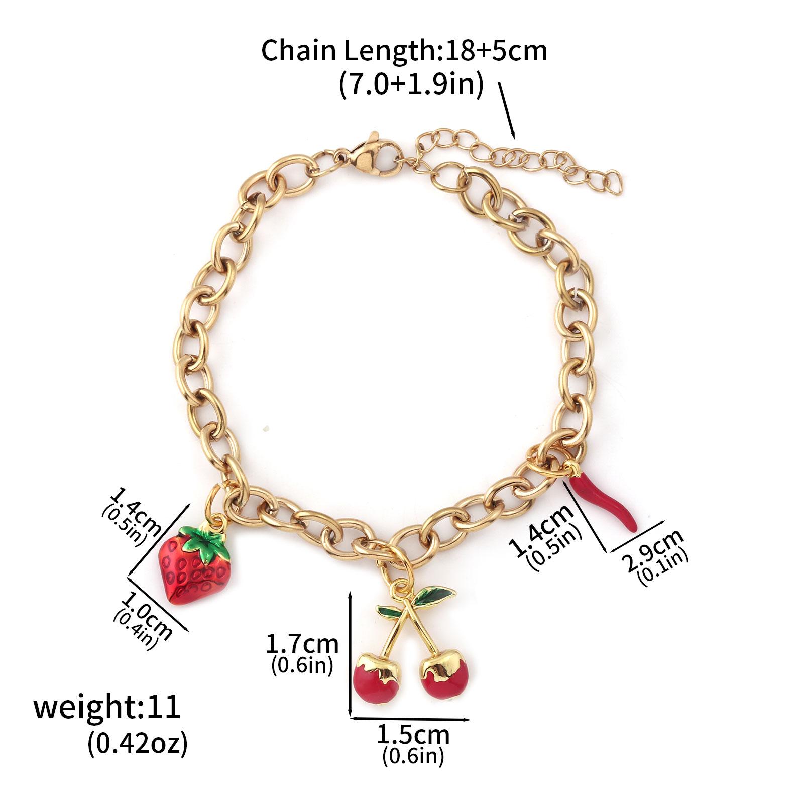 Bracelet for Women Red Cherry Strawberry Pendant Jewelry Accessory
Bracelet for Women Red Cherry Strawberry Pendant Jewelry Accessory