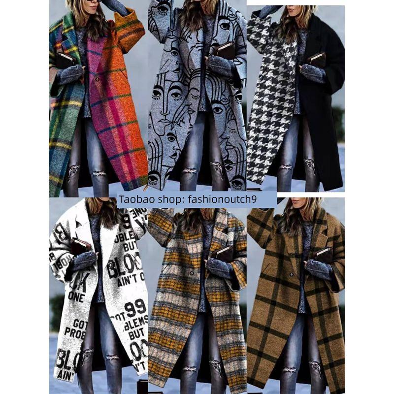 2023 Пальто из шерстяной ткани с принтом в клетку и цветными блоками Grey Print 2XL 
2023 Пальто из шерстяной ткани с принтом в клетку и цветными блоками Grey Print 2XL