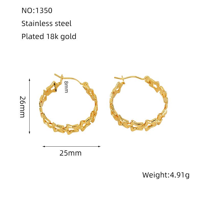 2023 Autumn/Winter Stainless Steel Heart & Star Hollow Earrings - Fashionable & Simple Design 18K Gold
2023 Autumn/Winter Stainless Steel Heart & Star Hollow Earrings - Fashionable & Simple Design 18K Gold
