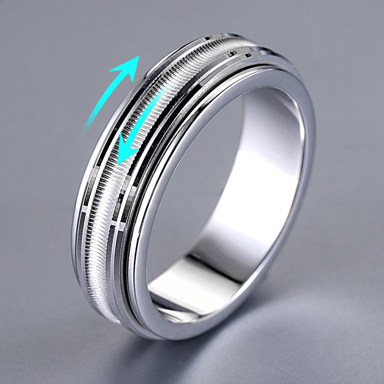 925 Sterling Silver Rotatable Men s Ring - Trendy Silver Single Ring for Index or Little Finger 4mm Wide US Size 6
925 Sterling Silver Rotatable Men s Ring - Trendy Silver Single Ring for Index or Little Finger 4mm Wide US Size 6