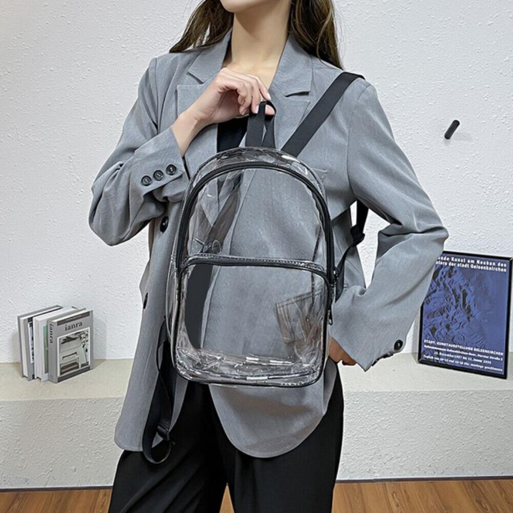 Wear Resistant Solid Transparent Portable Backpack Large Capacity Transparent Plastic Backpack 
Wear Resistant Solid Transparent Portable Backpack Large Capacity Transparent Plastic Backpack