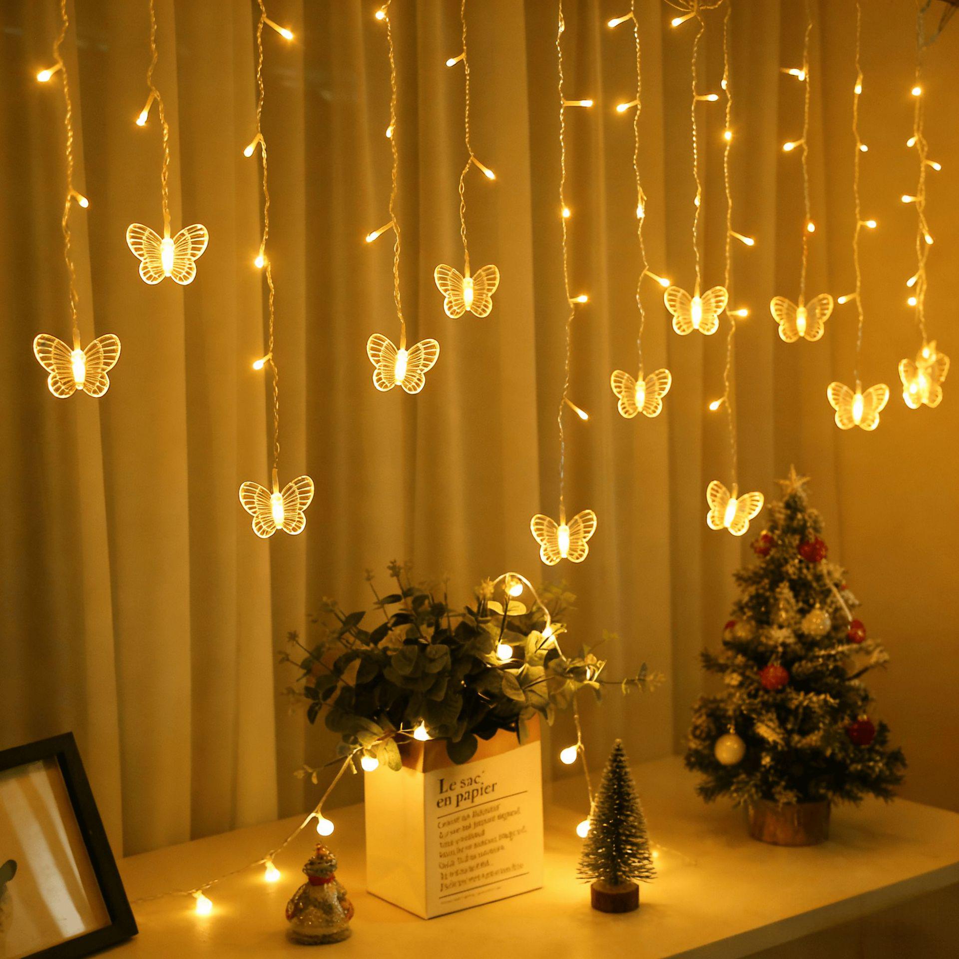 LED Butterfly Ice Strip Curtain Lights with USB & Remote - Christmas Bedroom & Living Room Decor USB Curtain Lights
LED Butterfly Ice Strip Curtain Lights with USB & Remote - Christmas Bedroom & Living Room Decor USB Curtain Lights