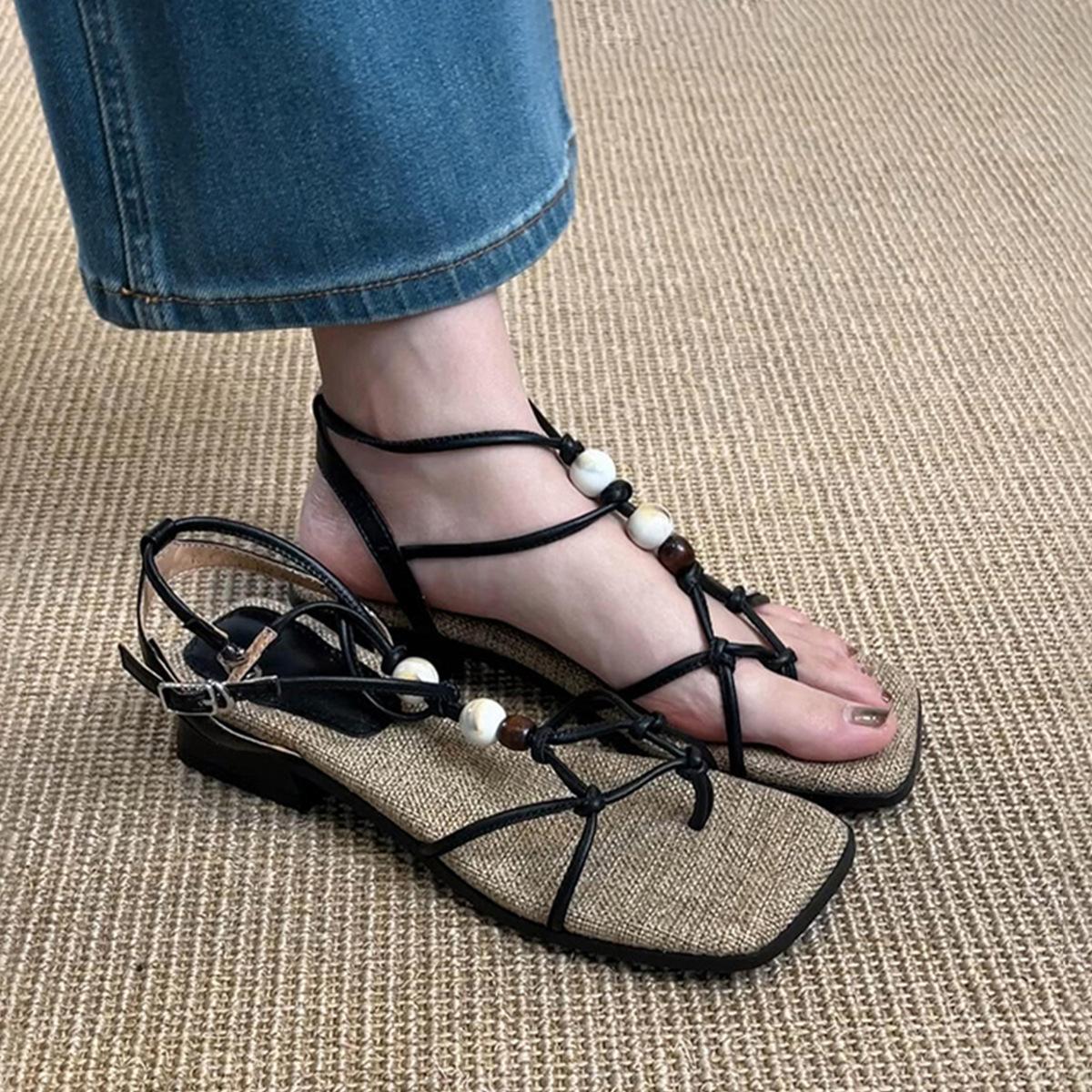 Sheepskin version~ New vacation bohemian pinch Roman shoes women s soft soles thick heel square head with sandals 34
Sheepskin version~ New vacation bohemian pinch Roman shoes women s soft soles thick heel square head with sandals 34