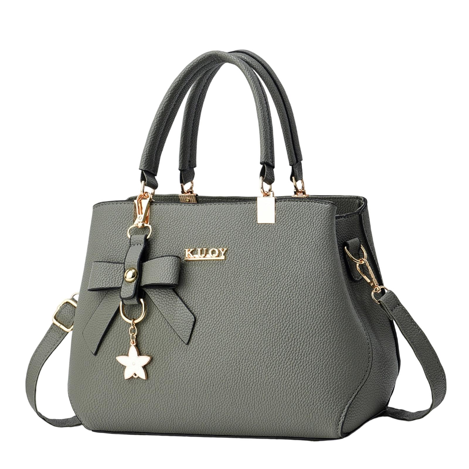 KUOY Women s High Quality Handbag Shoulder Bag Tote Bag with Removable Strap and Decorative Bow Charm for Daily Use and Work One Size
KUOY Women s High Quality Handbag Shoulder Bag Tote Bag with Removable Strap and Decorative Bow Charm for Daily Use and Work One Size
