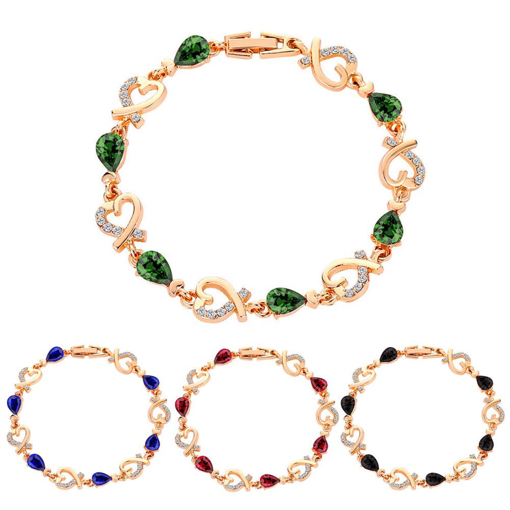 Heart Shaped Crystal Bracelet Female Blue Red Zircon Rhinestone Bracelet Women Jewelry Accessories зелений
Heart Shaped Crystal Bracelet Female Blue Red Zircon Rhinestone Bracelet Women Jewelry Accessories зелений