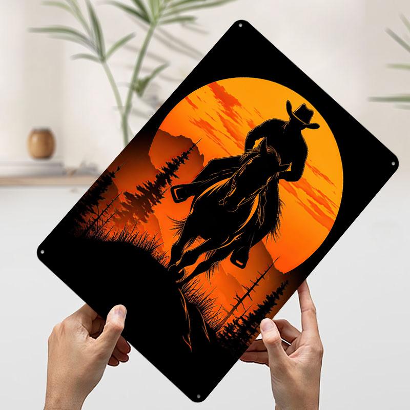 Cowboy Silhouette Sunset Metal Poster Customized Wall Art Retro Vintage Tinplate Signs for Gaming Room Decoration At Home Decor 20x30cm(7.8x11.8inch)
Cowboy Silhouette Sunset Metal Poster Customized Wall Art Retro Vintage Tinplate Signs for Gaming Room Decoration At Home Decor 20x30cm(7.8x11.8inch)