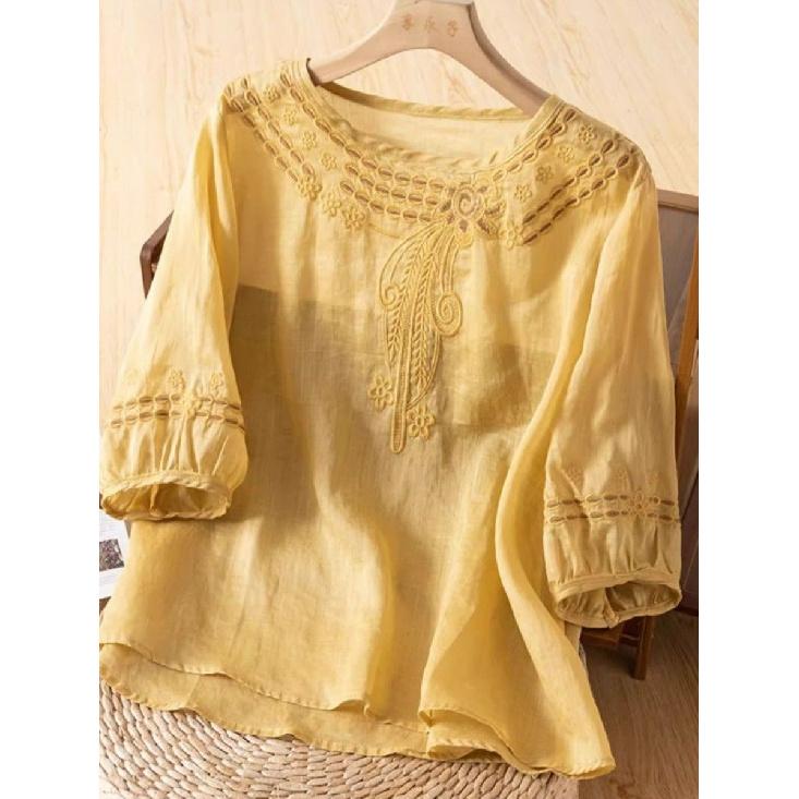 2026 New Casual Round Neck 7/8 Sleeve Embroidered Loose Solid Color Women s Top S жёлтый
2026 New Casual Round Neck 7/8 Sleeve Embroidered Loose Solid Color Women s Top S жёлтый